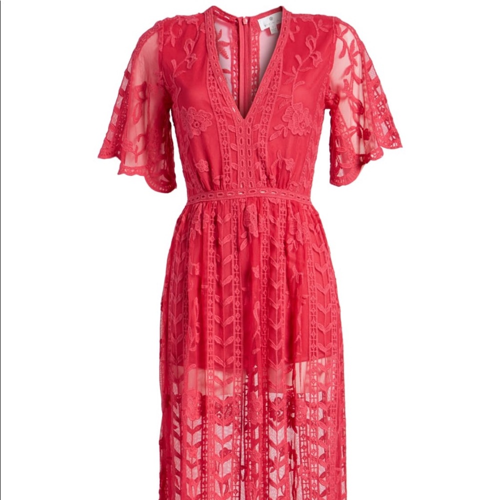 Socialite lace overlay romper/dress EUC